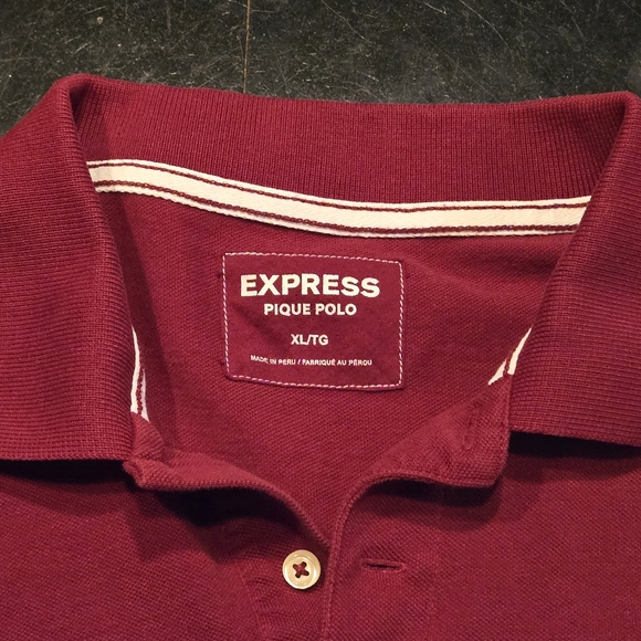 Express Pique Polo red white Lion mens size XL NWOT - Picture 5 of 9